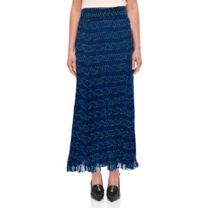Tory Burch Blue and Green courchevel Maxi Skirt